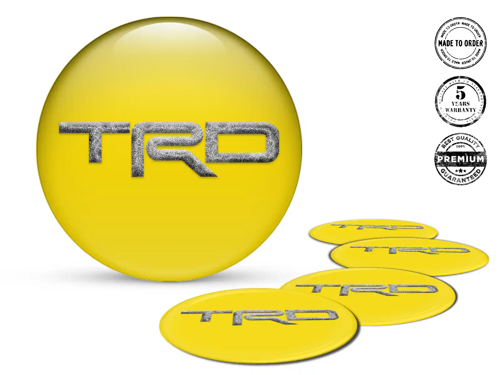 Toyota TRD Pegatina de Cúpula Logo Diseño Premium de Silicona